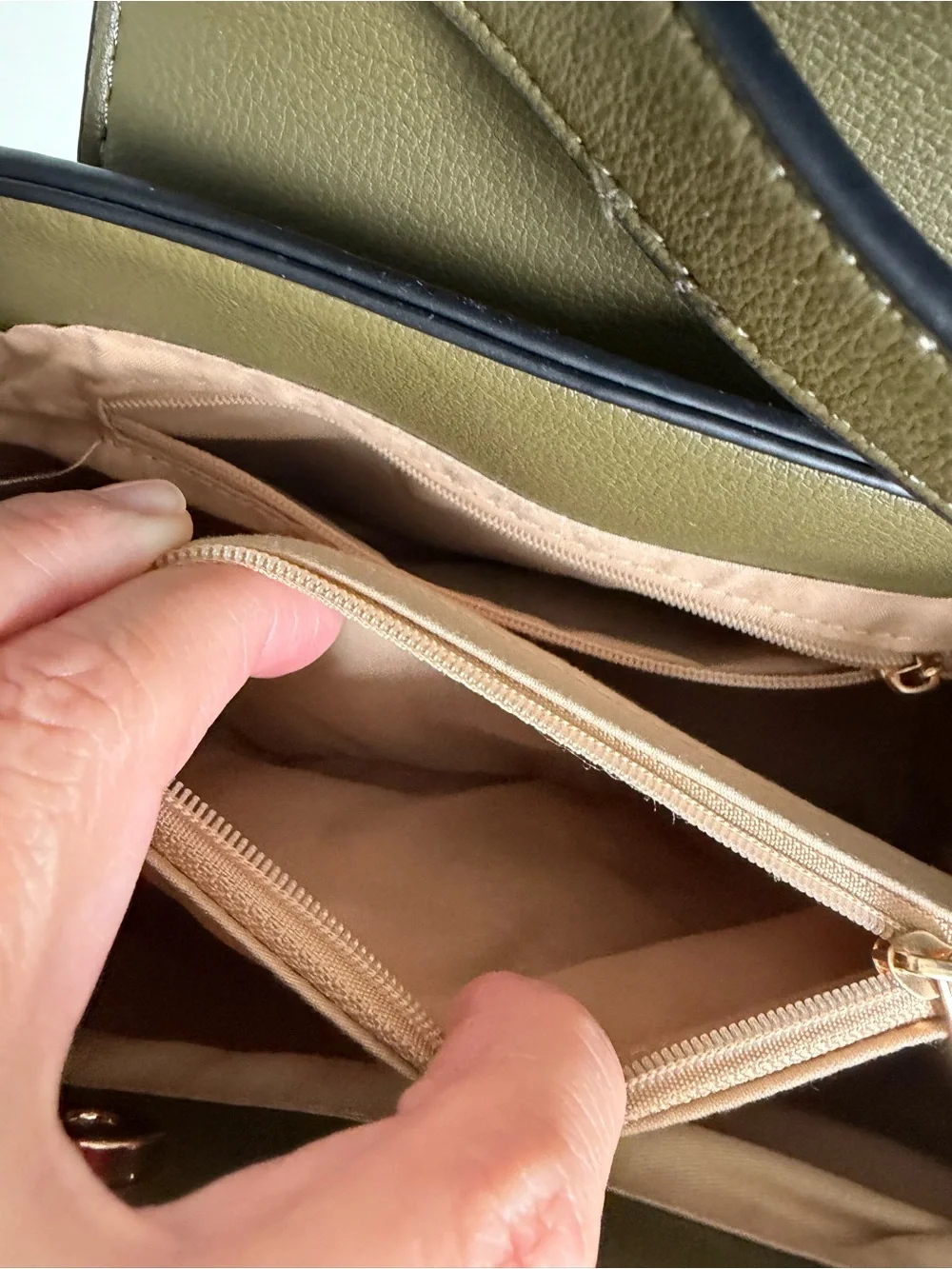 Olive Green Dragonfly Accent Top-Handle Satchel